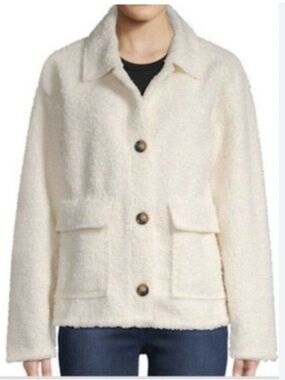 Sanctuary Cream Sherpa Teddy Jacket with Button Front